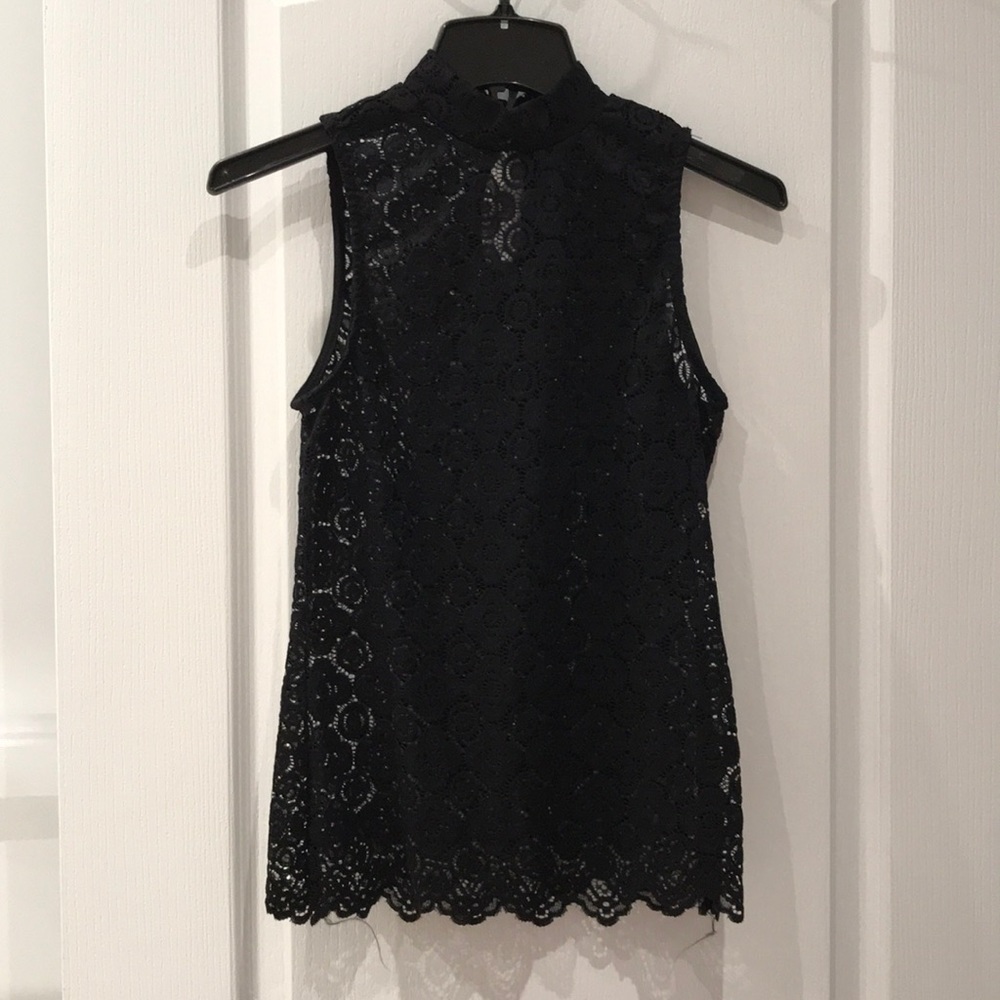 XS/S Black lace mock neck tank top